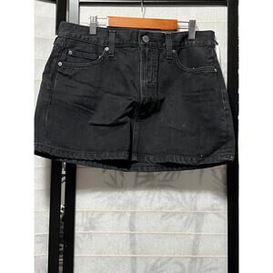 Aritzia Denim Forum 90s Ricci Micro Jean Skirt Black Y2K New with Tags Mid-Rise